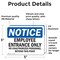 Signmission Employee Entrance Only OSHA Notice Sign, Vinyl Decal, 5in W x 3.5in L, 2PK OS-2PACK-NS-D-35-L-15585 - alternate 6